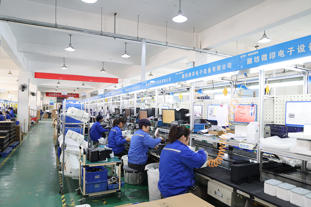 Label Printer factory workshop with skilled workers