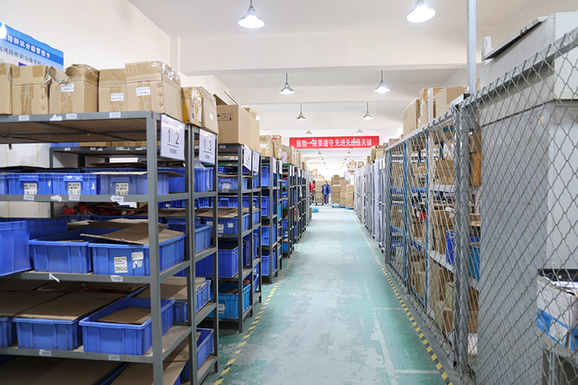 packaged printers in warehouse
